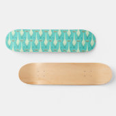 Skateboard Siamese curious cat - turquoise et orange (Horz)