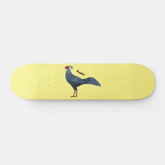 Skateboard Siamese fireback bird cartoon illustration  (Horz)