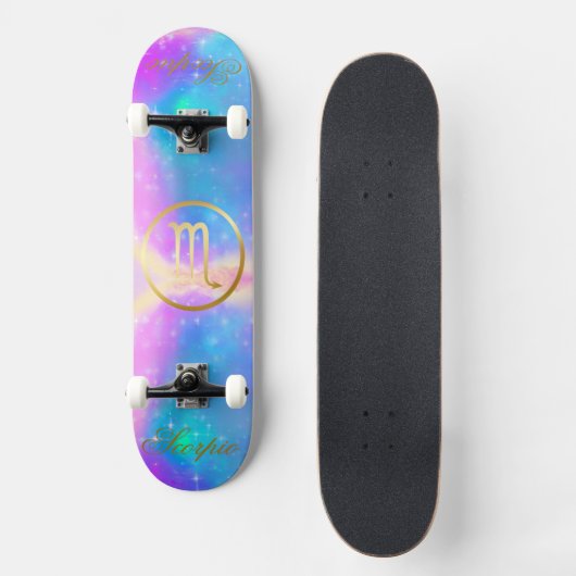 Skateboard SIGNE Zodiaque Scorpio Gold sur Arrière - plan col (Recto)