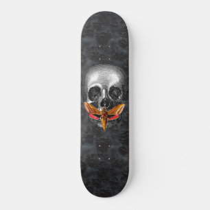 Skateboard Silence gothique du papillon des crânes Sombre