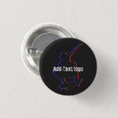Skateboard | Silhouette | Aangepaste Jouw tekst to Ronde Button 3,2 Cm (Voorkant /achterkant)