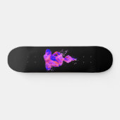 Skateboard Silhouette de Bouddha dans l'espace violet (Horz)