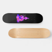 Skateboard Silhouette de Bouddha dans l'espace violet (Horz)