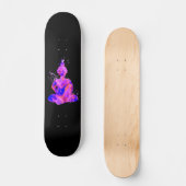 Skateboard Silhouette de Bouddha dans l'espace violet (Recto)