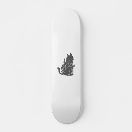 Skateboard Silhouette de chat guerrier - Choisir la couleur a (Devant)