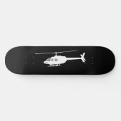 Skateboard Silhouette de coupe d'hélicoptère noir (Horz)
