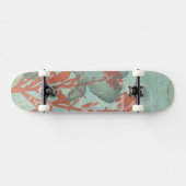 Skateboard Silhouette de Fleurs rouges sur Arrière - plan Tur (Horz)