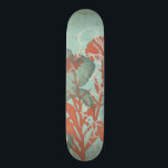 Skateboard Silhouette de Fleurs rouges sur Arrière - plan Tur<br><div class="desc">Trois fleurs rouges contrastent avec un arrière - plan turquoise dans ce tableau de Megan Meagher. Une silhouette d'une autre fleur se penche à gauche de l'impression. Un morceau simple avec beaucoup de choses en cours. Cela ferait un beau cadeau pour un ami ou aimé qui aime l'art!</div>