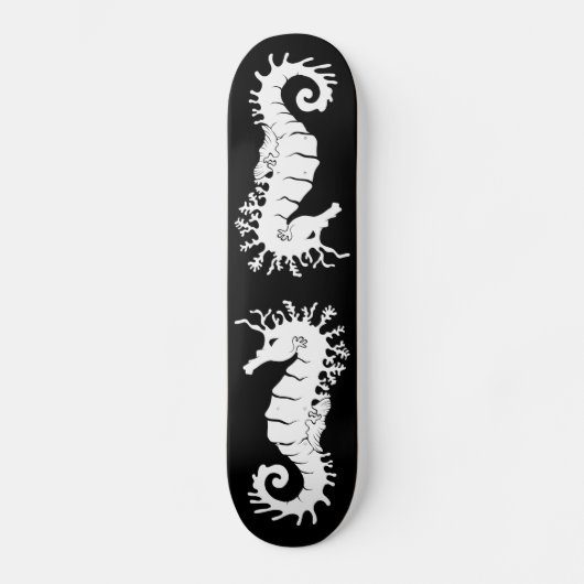 Skateboard Silhouette de la Créature de la Mer - Hippocampes (Recto)