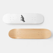 Skateboard Silhouette noire d'un renard moelleux (Horz)