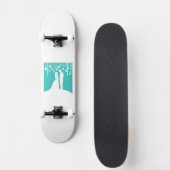 Skateboard Silhouettes Aqua & White Bride et Mariage de chamb (Devant)