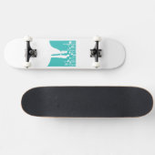 Skateboard Silhouettes Aqua & White Bride et Mariage de chamb (Horz)