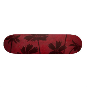 Skateboard Silhouettes de Flowerhead sur l'arrière - plan