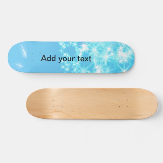 Skateboard Simple ciel bleu brillant étoiles ajouter votre te (Horz)