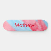 Skateboard simple initial letter mongram add your name red b (Horz)