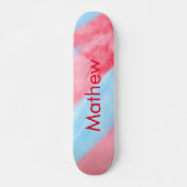 Skateboard simple initial letter mongram add your name red b (Devant)