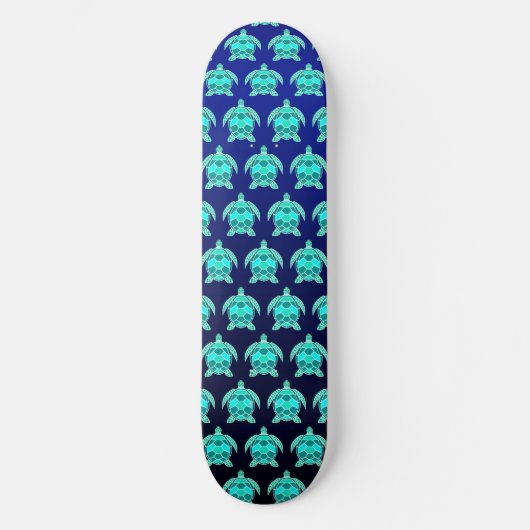 Skateboard Simple jolie bleu vert turquoise turquoise tortue (Recto)