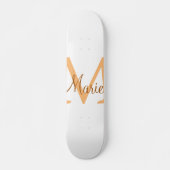 Skateboard simple minimal add name monogram orange brown thr (Devant)
