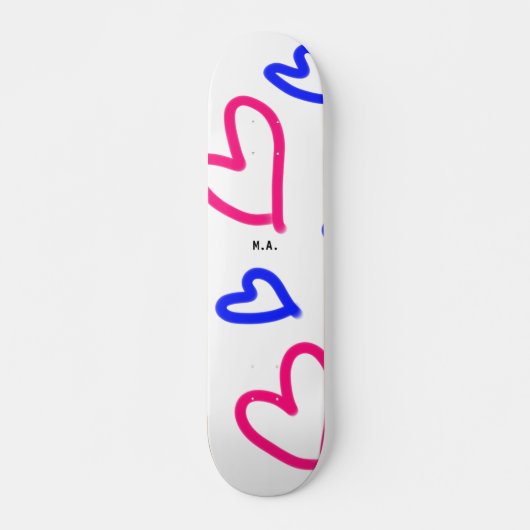 Skateboard SIMPLE MINIMAL.CUTIE AJOUTER NOM BÉBÉ cœur ajouter (Devant)