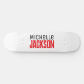 Skateboard Simple minimaliste Moderne Votre Nom Message (Horz)