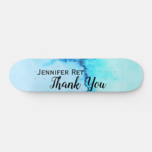 Skateboard simple minimum calligraphy thank you add nam