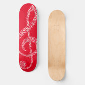Skateboard Simple Moderne Clé De Treble Blancs Illustré (Recto)