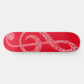 Skateboard Simple Moderne Clé De Treble Blancs Illustré (Horz)