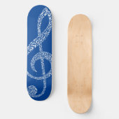 Skateboard Simple Moderne Clé De Treble Blancs Illustré (Recto)