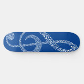 Skateboard Simple Moderne Clé De Treble Blancs Illustré (Horz)