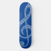 Skateboard Simple Moderne Clé De Treble Blancs Illustré (Recto)