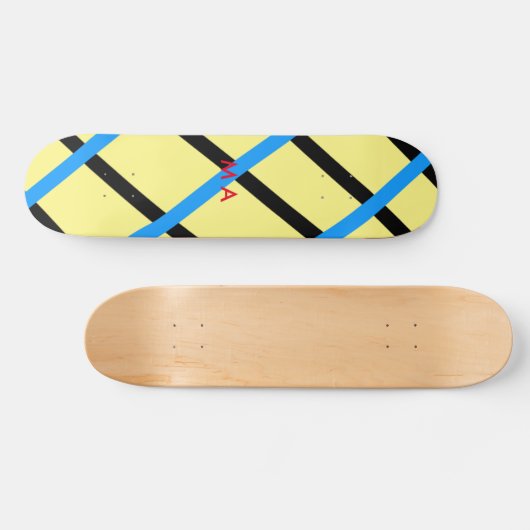Skateboard Simple monogramme ajouter votre nom lettre man min (Horz)