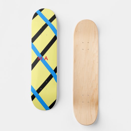 Skateboard Simple monogramme ajouter votre nom lettre man min (Recto)