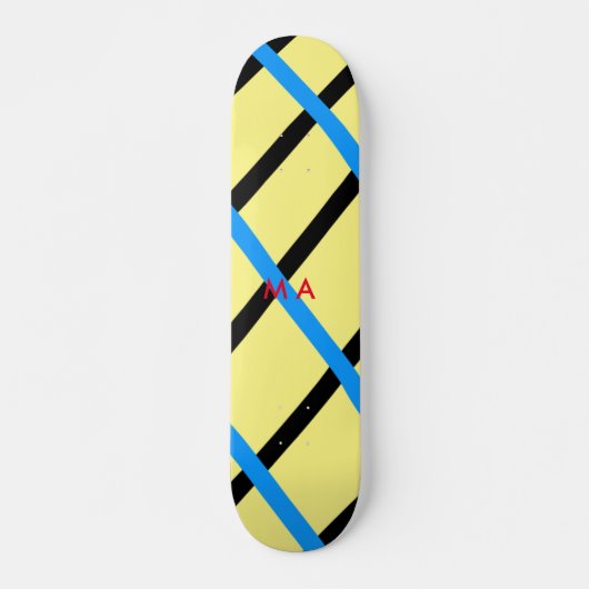 Skateboard Simple monogramme ajouter votre nom lettre man min (Devant)