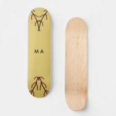 Skateboard Simple monogramme ajouter votre nom lettre man min (Recto)