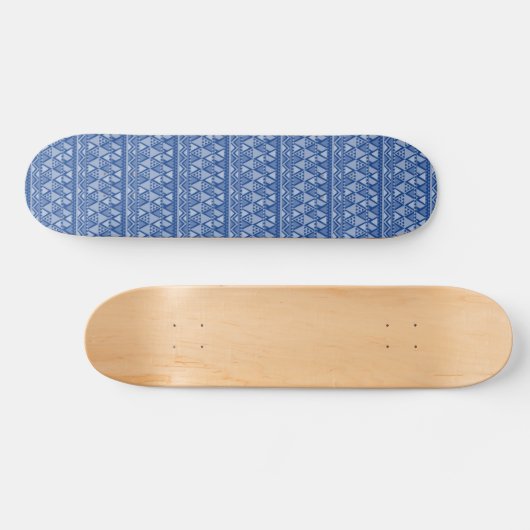 Skateboard Simple Motif d'art tribal bleu (Horz)