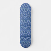 Skateboard Simple Motif d'art tribal bleu (Devant)