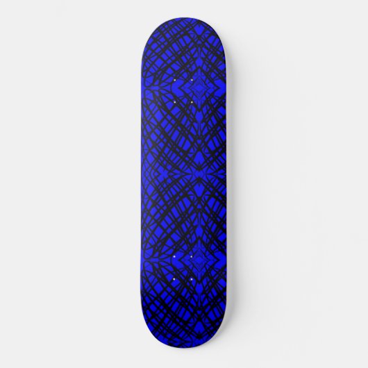 Skateboard Simple Scribble | Carreaux miroir | Bleu | (Recto)