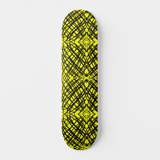 Skateboard Simple Scribble | Carreaux miroir | Jaune | (Recto)