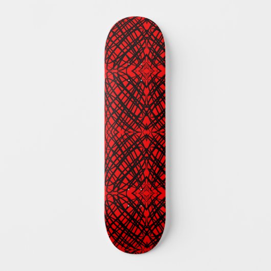 Skateboard Simple Scribble | Carreaux miroir | Rouge | (Recto)