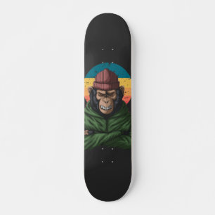 Skateboard Singe vert en colère