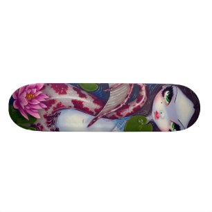 Skateboard Sirène avec la planche à roulettes rose de Lotus