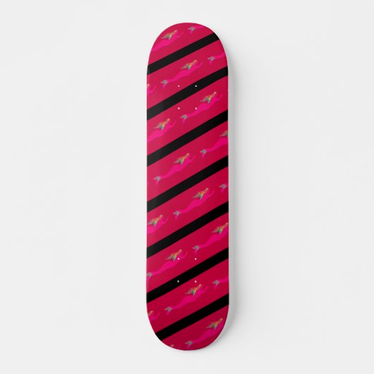 Skateboard sirènes roses nageant (Devant)