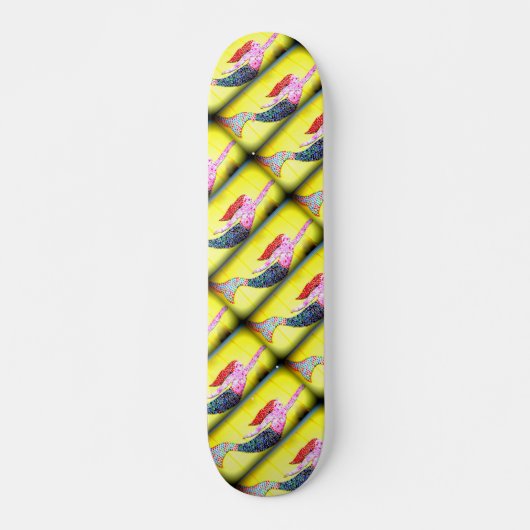 Skateboard sirènes rouges nageant (Devant)