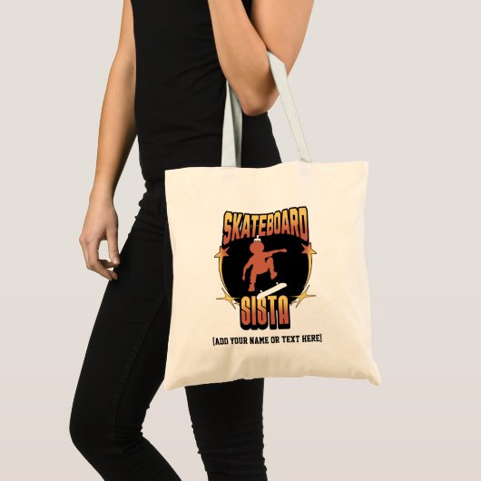 SKATEBOARD SISTA Afro Skateboarden Aangepaste naam Tote Bag (Voorkant (product))