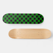 Skateboard Skate À damiers noir et vert (Horz)