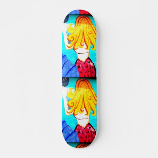 Skateboard skate blonde mermaid (Devant)