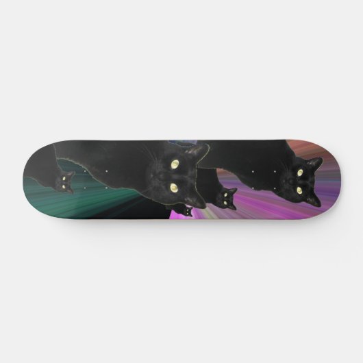 Skateboard Skate de chat noir (Horz)