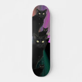 Skateboard Skate de chat noir (Devant)