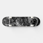 Skateboard Skate de dragon noir et blanc (Horz)
