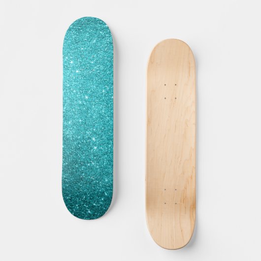 Skateboard Skate de Parties scintillant turquoise (Recto)